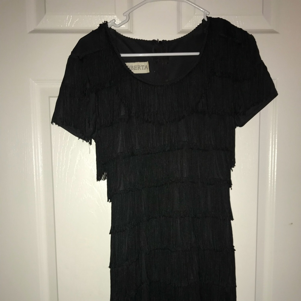 Vintage Black Fringe Dress